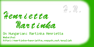 henrietta martinka business card